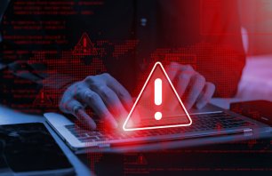 System warning: hacked alert! Cyberattack on computer network. Cybersecurity vulnerability, data breach, illegal connection, compromised information. Malicious software, virus, and cybercrime.