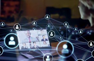 Video conference concept. Business communication network.