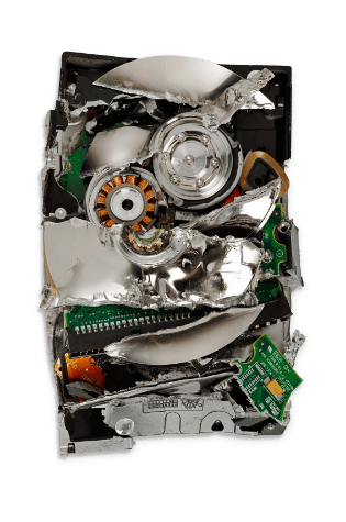 shredded hard drive by Shred-it methods